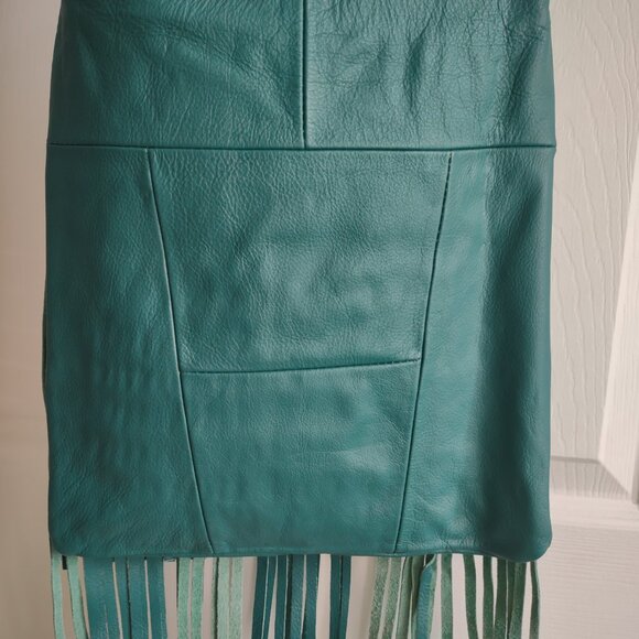 Vintage boho moto western leather fringe crossbody - handmade in Mexico - NWOT - Picture 3 of 11